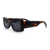 Womens Mod Minimalist Narrow Rectangle Thick Plastic Fashion Sunglasses