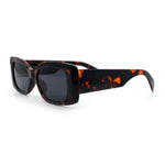 Womens Mod Minimalist Narrow Rectangle Thick Plastic Fashion Sunglasses
