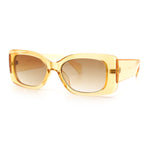 Womens Mod Minimalist Narrow Rectangle Thick Plastic Fashion Sunglasses