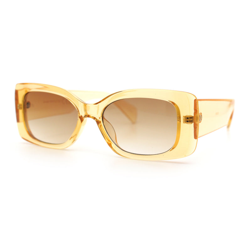 Womens Mod Minimalist Narrow Rectangle Thick Plastic Fashion Sunglasses