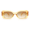 Womens Mod Minimalist Narrow Rectangle Thick Plastic Fashion Sunglasses