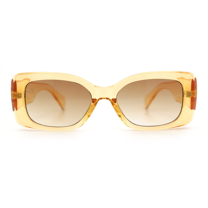 Womens Mod Minimalist Narrow Rectangle Thick Plastic Fashion Sunglasses