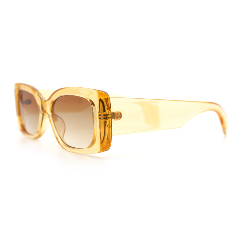 Womens Mod Minimalist Narrow Rectangle Thick Plastic Fashion Sunglasses