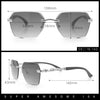 Luxury Rimless Beveled Rectangle Lens Jaguar Metal Figurine Arm Sunglasses