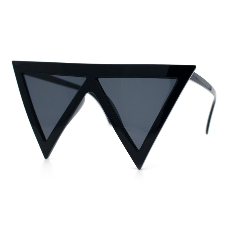 Womens Flat Top Perfect Triangle Bold Oversized Cat Eye Plastic Sunglasses