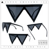 Womens Flat Top Perfect Triangle Bold Oversized Cat Eye Plastic Sunglasses