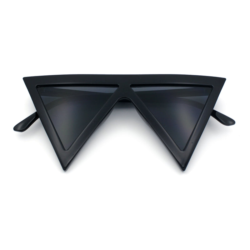 Womens Flat Top Perfect Triangle Bold Oversized Cat Eye Plastic Sunglasses