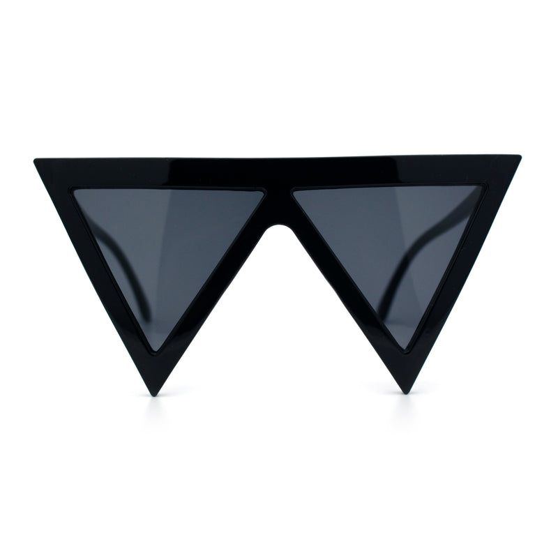 Womens Flat Top Perfect Triangle Bold Oversized Cat Eye Plastic Sunglasses
