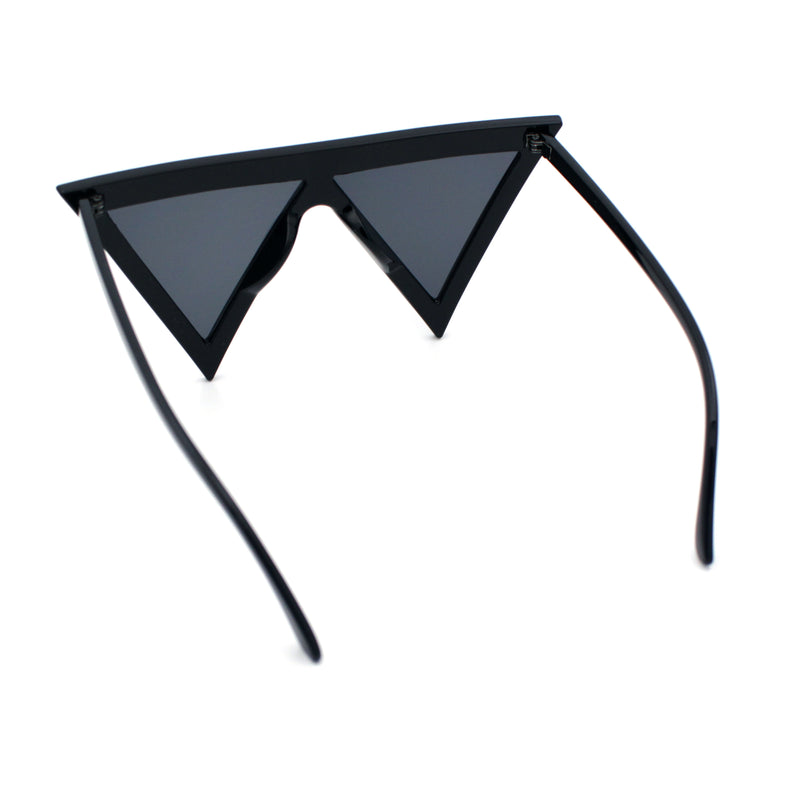 Womens Flat Top Perfect Triangle Bold Oversized Cat Eye Plastic Sunglasses