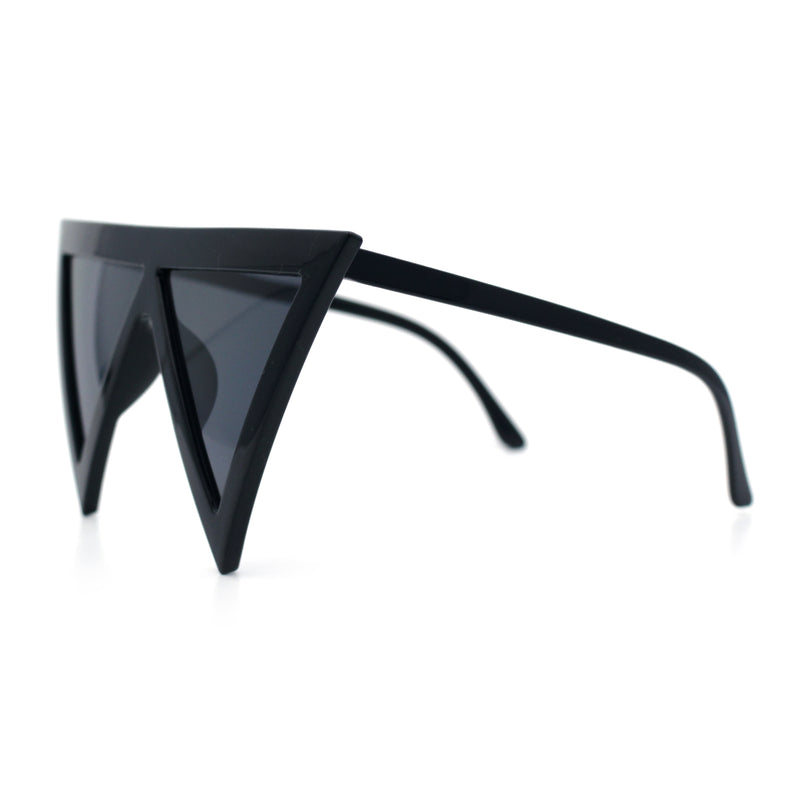 Womens Flat Top Perfect Triangle Bold Oversized Cat Eye Plastic Sunglasses