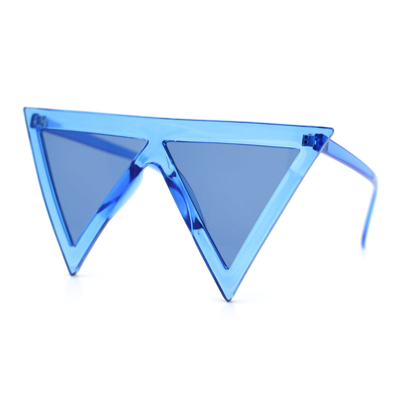 Womens Flat Top Perfect Triangle Bold Oversized Cat Eye Plastic Sunglasses