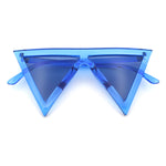 Womens Flat Top Perfect Triangle Bold Oversized Cat Eye Plastic Sunglasses