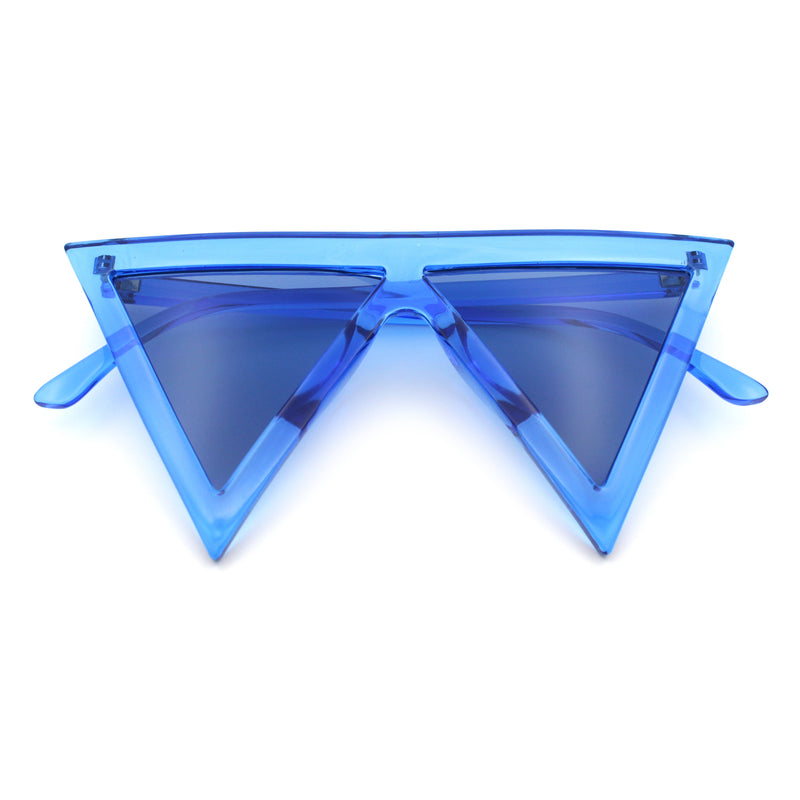 Womens Flat Top Perfect Triangle Bold Oversized Cat Eye Plastic Sunglasses