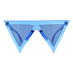 Womens Flat Top Perfect Triangle Bold Oversized Cat Eye Plastic Sunglasses