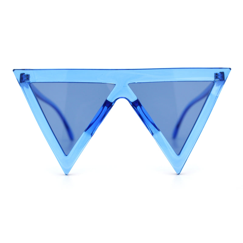 Womens Flat Top Perfect Triangle Bold Oversized Cat Eye Plastic Sunglasses