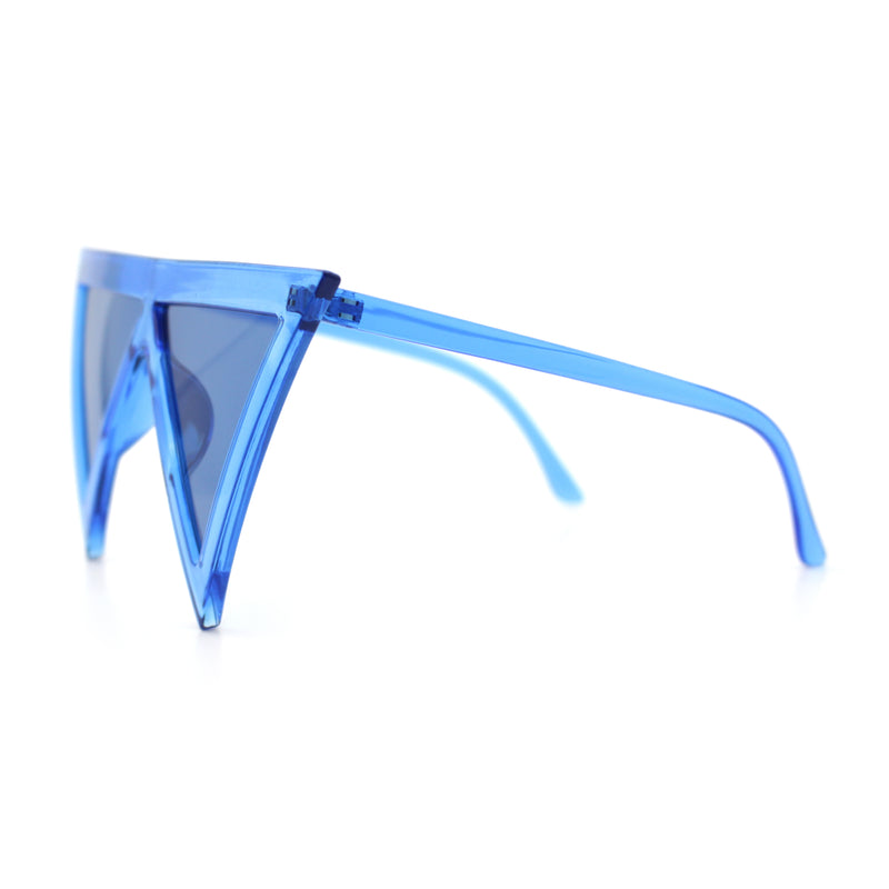 Womens Flat Top Perfect Triangle Bold Oversized Cat Eye Plastic Sunglasses