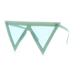 Womens Flat Top Perfect Triangle Bold Oversized Cat Eye Plastic Sunglasses