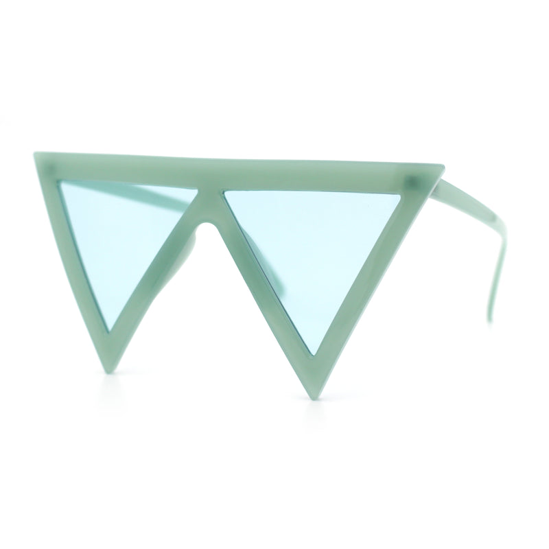 Womens Flat Top Perfect Triangle Bold Oversized Cat Eye Plastic Sunglasses