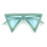 Womens Flat Top Perfect Triangle Bold Oversized Cat Eye Plastic Sunglasses