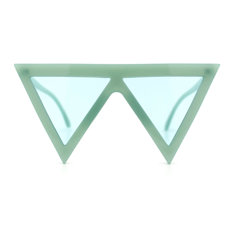 Womens Flat Top Perfect Triangle Bold Oversized Cat Eye Plastic Sunglasses