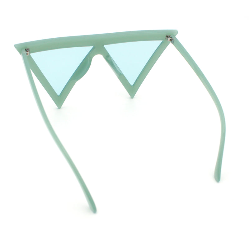 Womens Flat Top Perfect Triangle Bold Oversized Cat Eye Plastic Sunglasses