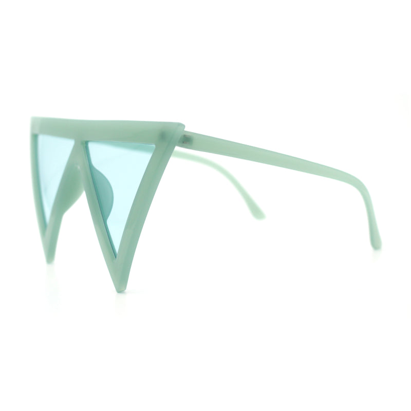 Womens Flat Top Perfect Triangle Bold Oversized Cat Eye Plastic Sunglasses