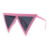 Womens Flat Top Perfect Triangle Bold Oversized Cat Eye Plastic Sunglasses