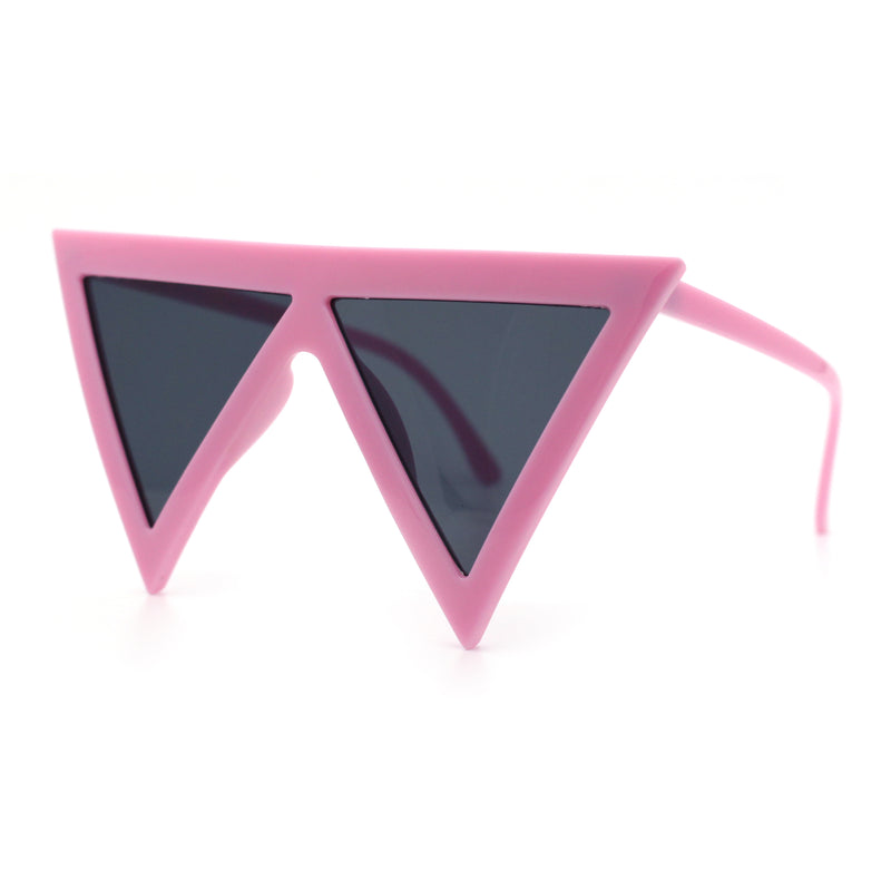 Womens Flat Top Perfect Triangle Bold Oversized Cat Eye Plastic Sunglasses