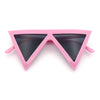 Womens Flat Top Perfect Triangle Bold Oversized Cat Eye Plastic Sunglasses