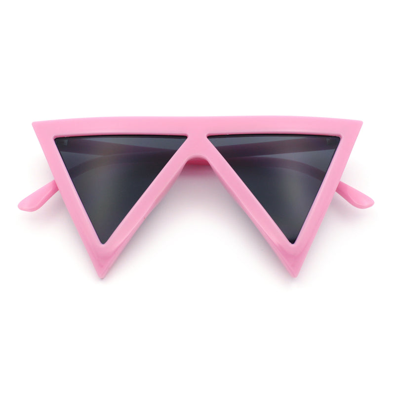Womens Flat Top Perfect Triangle Bold Oversized Cat Eye Plastic Sunglasses
