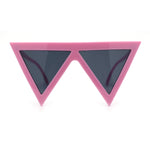 Womens Flat Top Perfect Triangle Bold Oversized Cat Eye Plastic Sunglasses