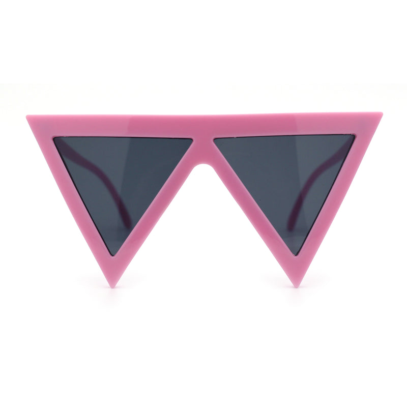 Womens Flat Top Perfect Triangle Bold Oversized Cat Eye Plastic Sunglasses