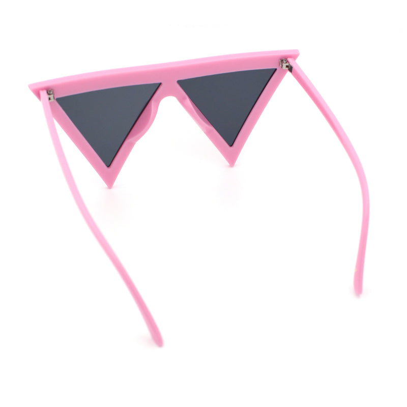 Womens Flat Top Perfect Triangle Bold Oversized Cat Eye Plastic Sunglasses