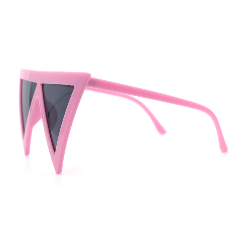 Womens Flat Top Perfect Triangle Bold Oversized Cat Eye Plastic Sunglasses