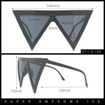 Womens Flat Top Perfect Triangle Bold Oversized Cat Eye Plastic Sunglasses