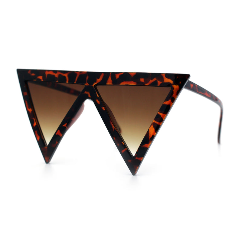 Womens Flat Top Perfect Triangle Bold Oversized Cat Eye Plastic Sunglasses