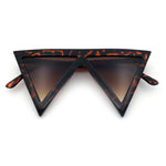 Womens Flat Top Perfect Triangle Bold Oversized Cat Eye Plastic Sunglasses