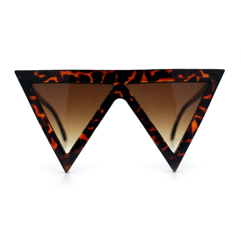 Womens Flat Top Perfect Triangle Bold Oversized Cat Eye Plastic Sunglasses