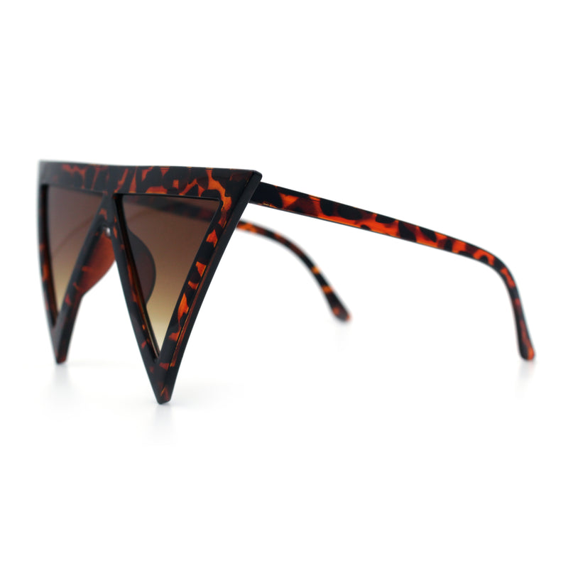 Womens Flat Top Perfect Triangle Bold Oversized Cat Eye Plastic Sunglasses
