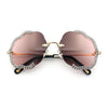 Womens Bling Rhinestone Jewel Rimless Cloud Shape Luxury Sunglasses