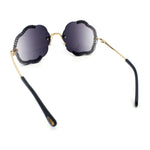 Womens Bling Rhinestone Jewel Rimless Cloud Shape Luxury Sunglasses