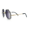 Womens Bling Rhinestone Jewel Rimless Cloud Shape Luxury Sunglasses