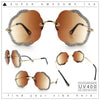 Womens Bling Rhinestone Jewel Rimless Cloud Shape Luxury Sunglasses