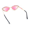 Womens Bling Rhinestone Rimless Cat Eye Metal Rim Luxury Sunglasses