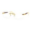 Mens Hustler Rimless Narrow Rectangle Metal Rim Fashion Eyeglasses