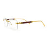 Mens Hustler Rimless Narrow Rectangle Metal Rim Fashion Eyeglasses