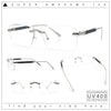 Mens Hustler Rimless Narrow Rectangle Metal Rim Fashion Eyeglasses