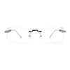 Mens Hustler Rimless Narrow Rectangle Metal Rim Fashion Eyeglasses