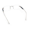 Mens Hustler Rimless Narrow Rectangle Metal Rim Fashion Eyeglasses