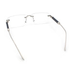 Mens Hustler Rimless Narrow Rectangle Metal Rim Fashion Eyeglasses